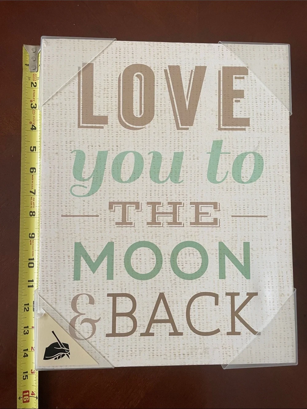 Love You to the Moon & Back Wall Art - Mint and Beige BRAND NEW!